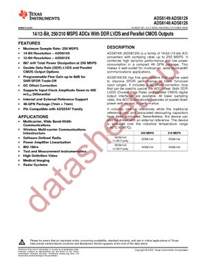 ADS6129IRGZR datasheet  